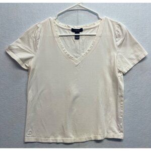 Vintage Chaps V Neck Short Sleeve Tee Women's Medium